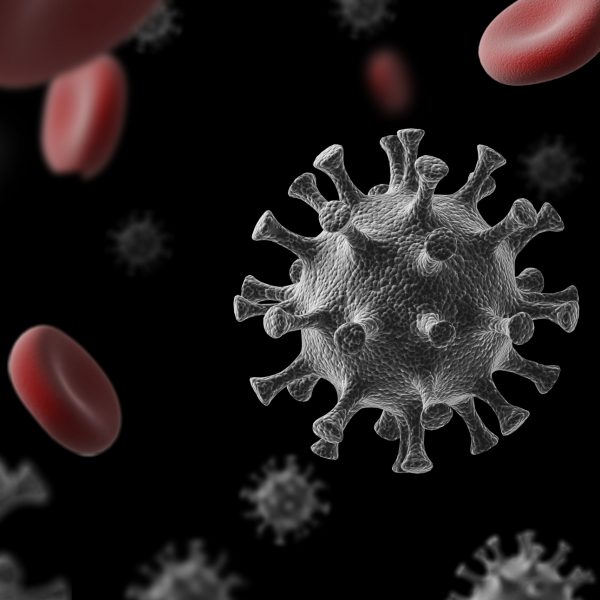 Coronavirus 2019 nCov Microscope virus close up. 3d rendering.